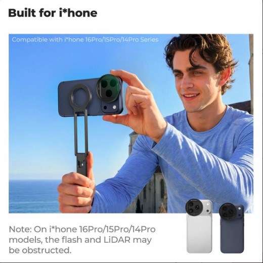 K&F Concept iPhone 17 Pro ve Pro Max için CPL Filtre Black