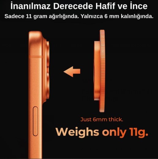 K&F Concept iPhone 17 Pro ve Pro Max için ND2-32 Filtre Orange