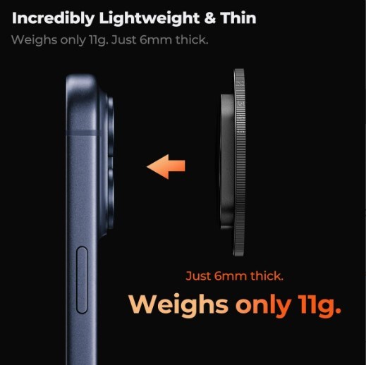 K&F Concept iPhone 17 Pro ve Pro Max için ND2-32 Filtre Black