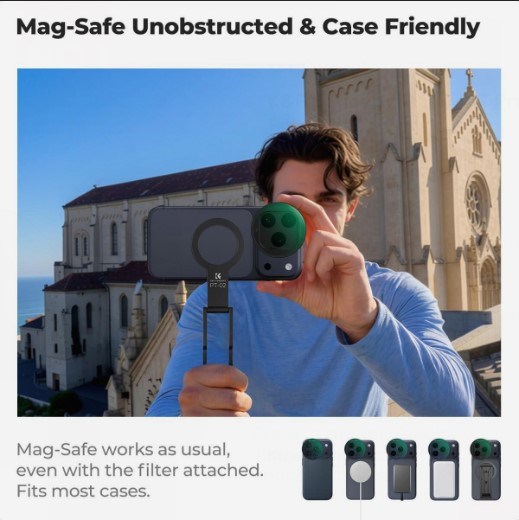 K&F Concept iPhone 17 Pro ve Pro Max için CPL Filtre Black