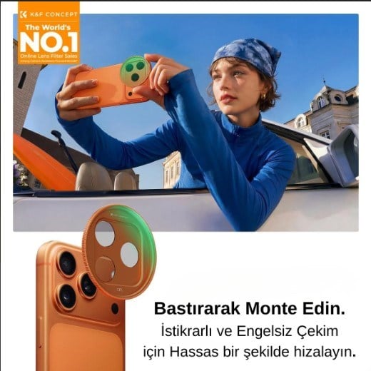 K&F Concept iPhone 17 Pro ve Pro Max için CPL Filtre Orange