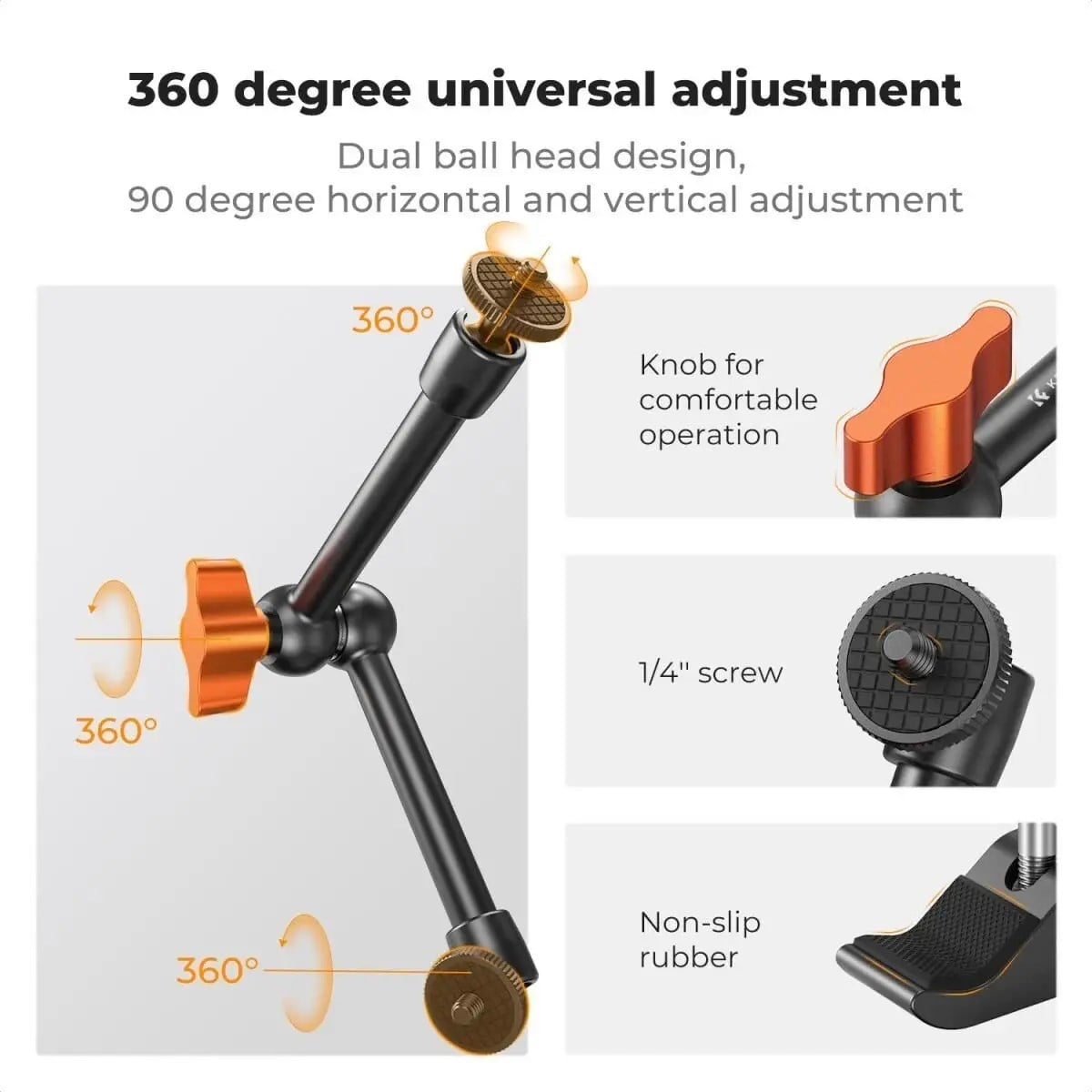 K&F Concept KF1523  9.8'' Magic Arm with Super Clamp