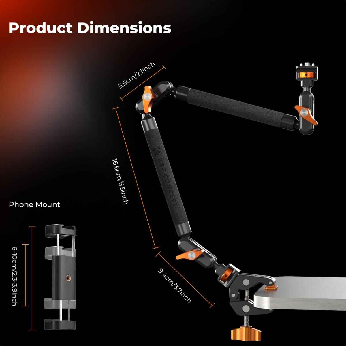 K&F Concept Magic Arm Clamp Kit (22'')