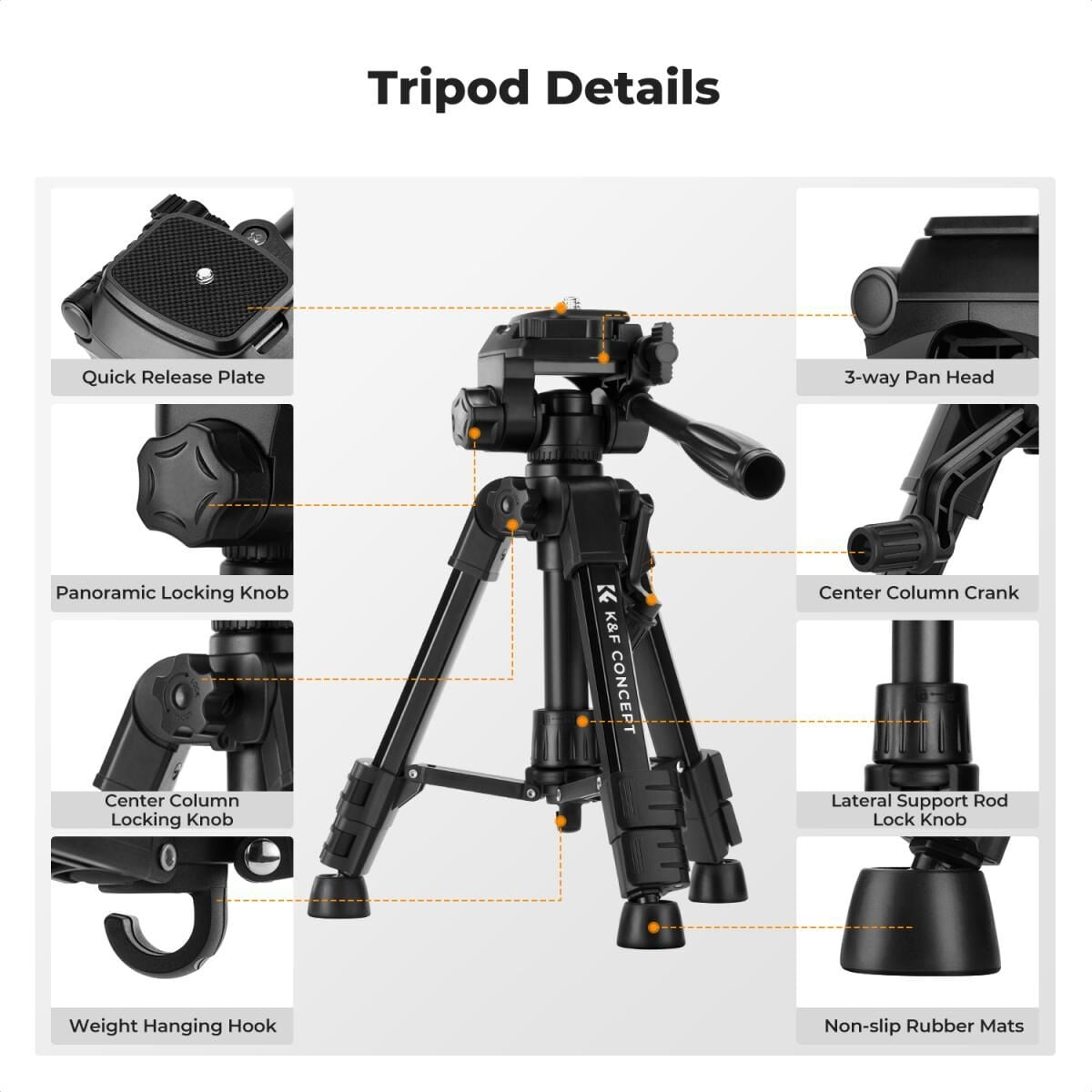 K&F Concept Masaüstü Cep Telefonu Tripod (63cm)