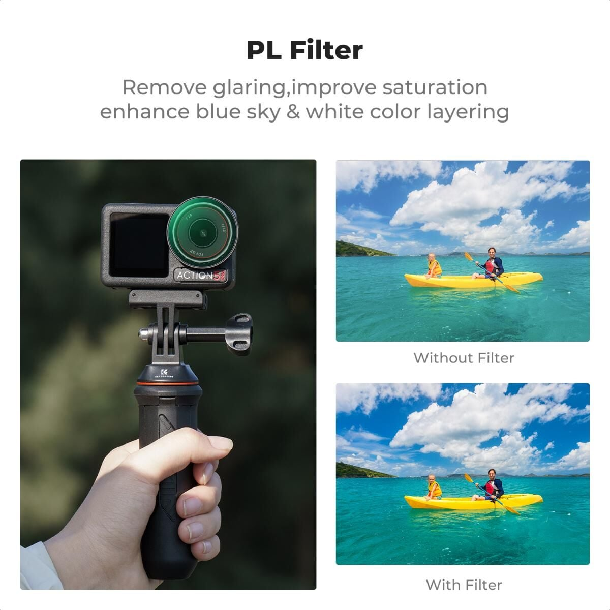 K&F Concept Osmo Action 5 Pro Polarize Filtre