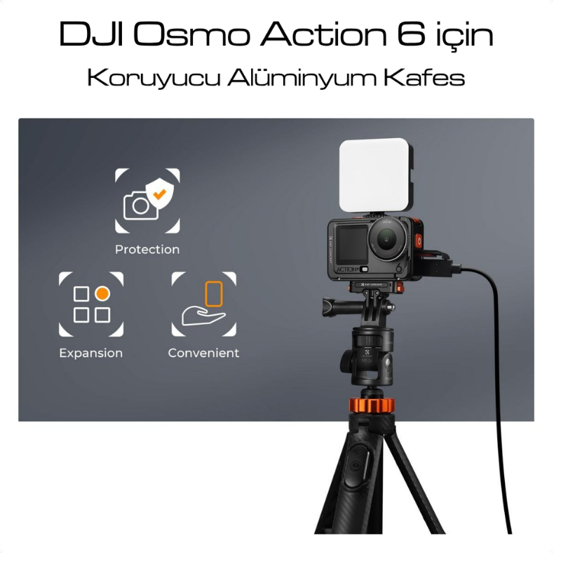 K&F Concept Osmo Action 6 Alüminyum Kafes