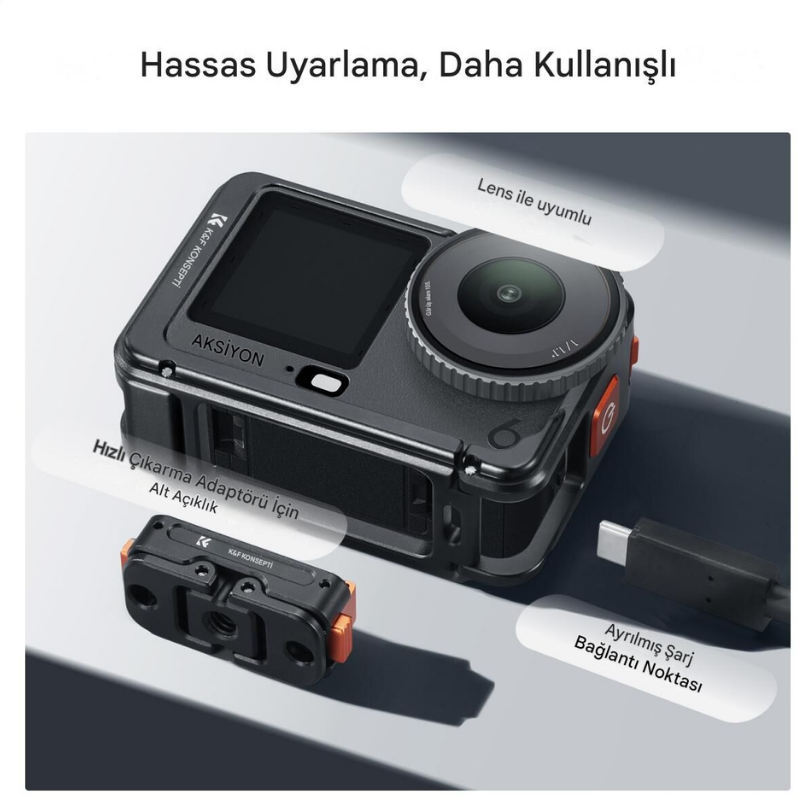 K&F Concept Osmo Action 6 Alüminyum Kafes