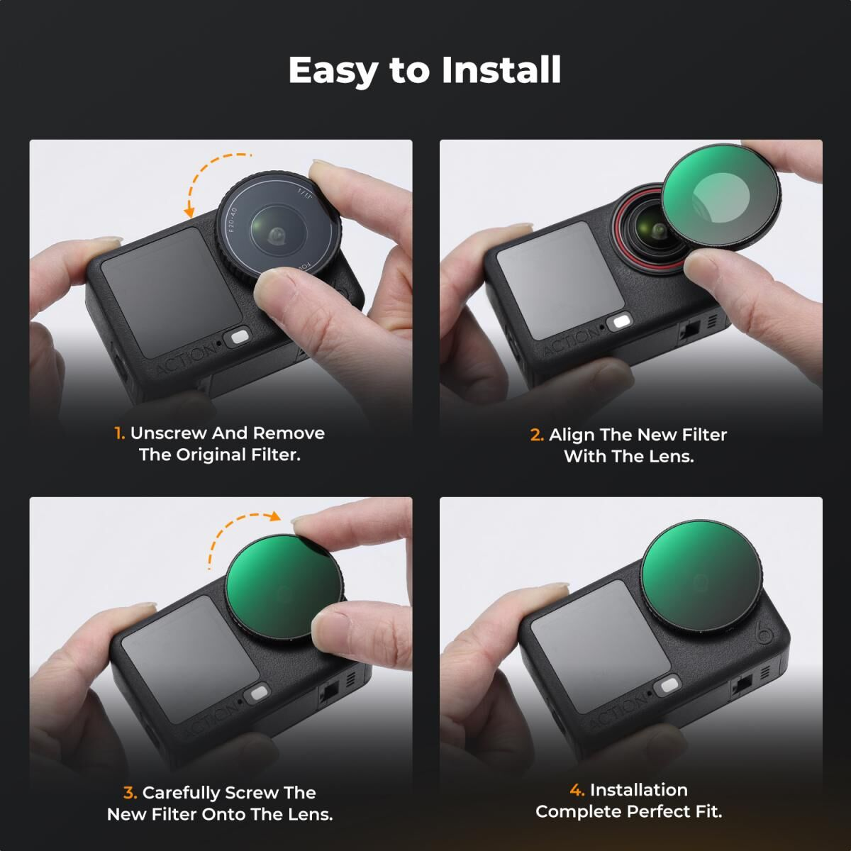 K&F Concept Osmo Action 6 CPL Filtre