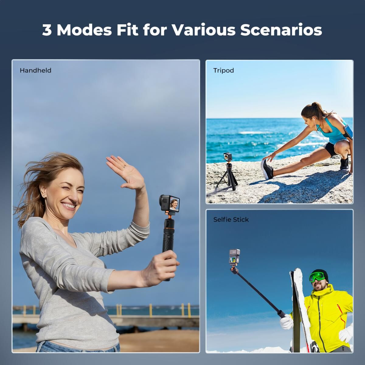 K&F Concept Osmo Action 6 için Manyetik Selfie Çubuğu & Tripod