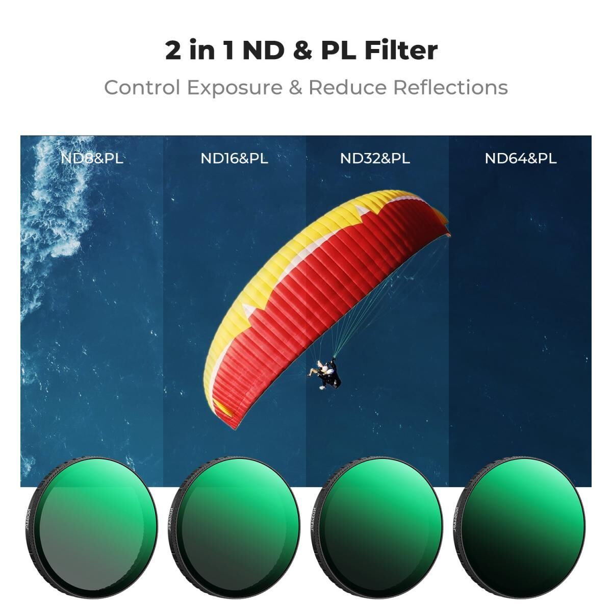 K&F Concept Osmo Action 6 ND/PL Filtre Seti (ND&PL 8/16/32/64)