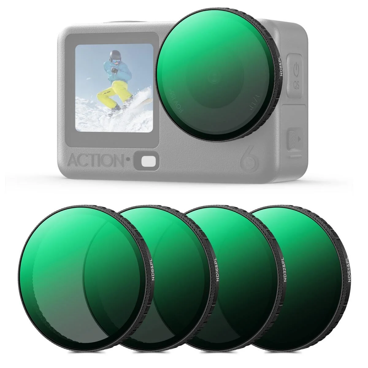 K&F Concept Osmo Action 6 ND/PL Filtre Seti (ND&PL 8/16/32/64)