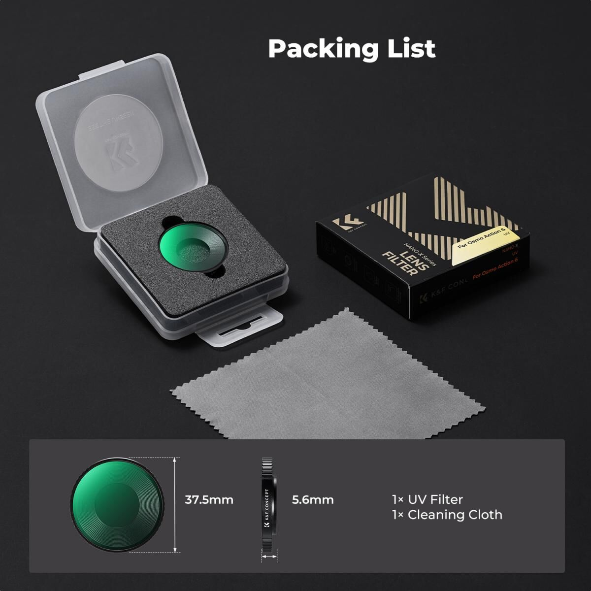 K&F Concept Osmo Action 6 UV Filtre