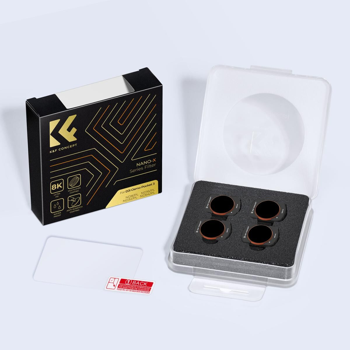 K&F Concept Osmo Pocket 4 Filtre Seti (ND&PL8/16/32/64)