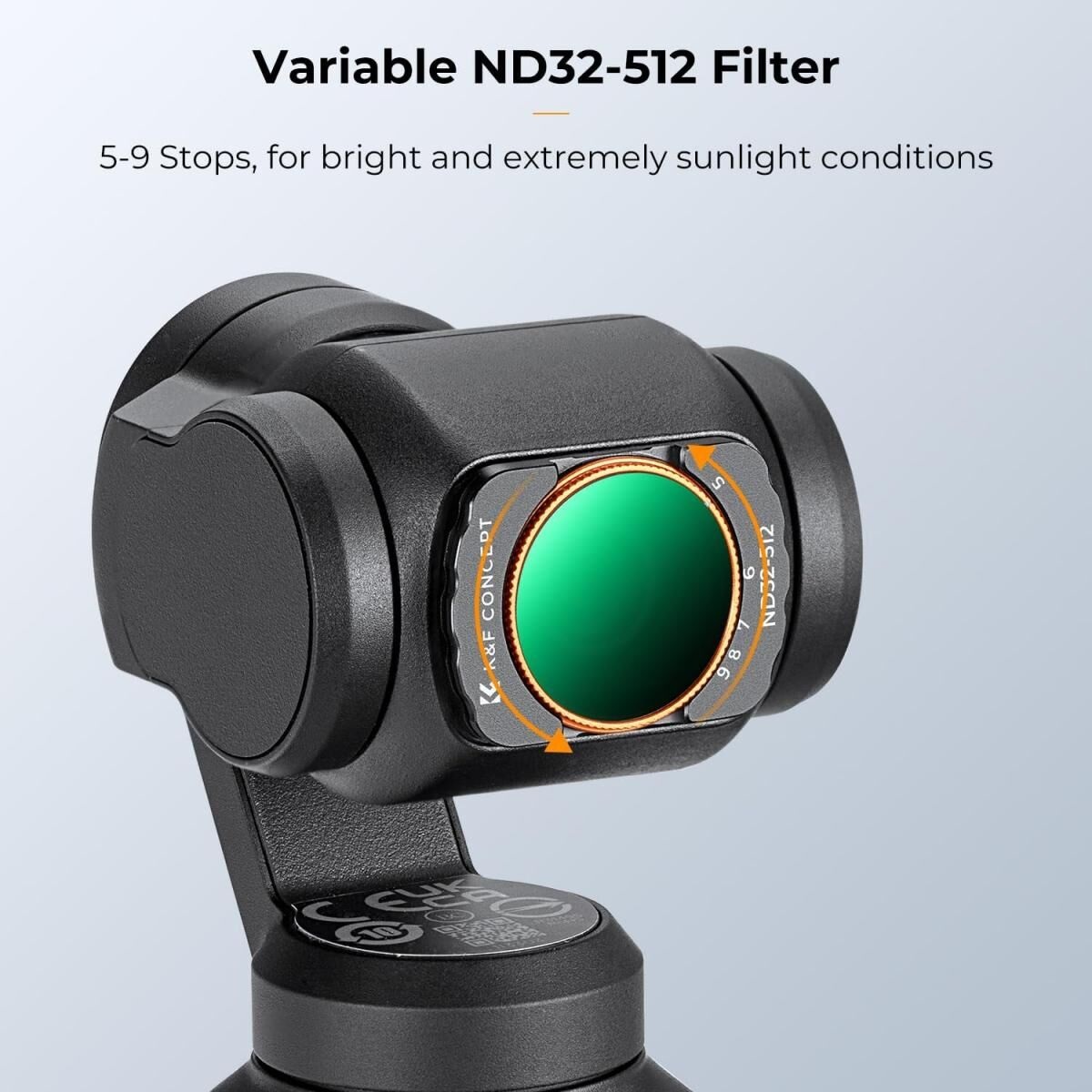 K&F Concept Osmo Pocket 4 için Filtre Seti (UV/CPL/ND2-32 ND32-512)