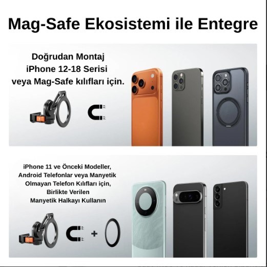 K&F Concept Osmo Pocket 4 için Manyetik Telefon Tutucu