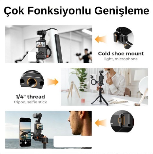K&F Concept Osmo Pocket 4 için Manyetik Telefon Tutucu