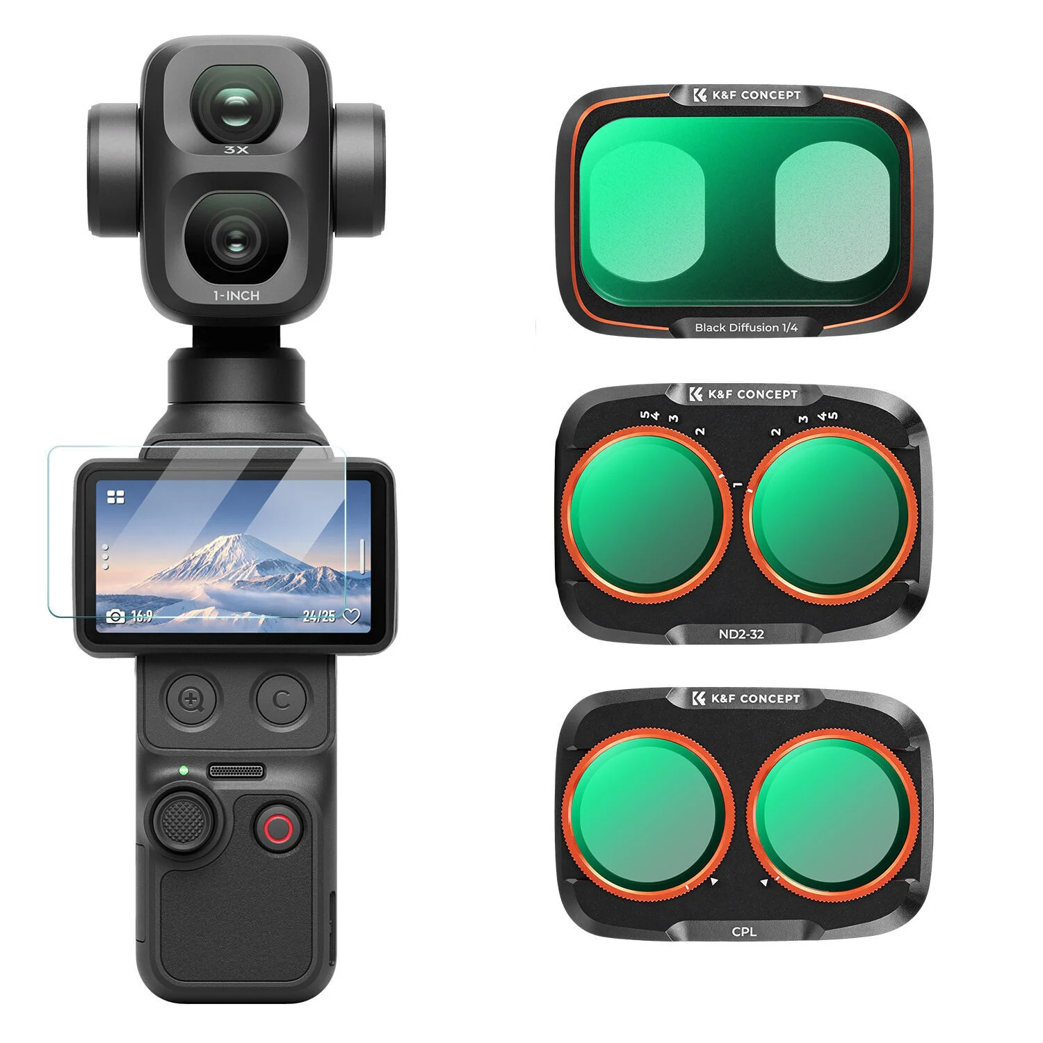 K&F Concept Osmo Pocket 4P Lens ve Filtre Seti - Metal Versiyon