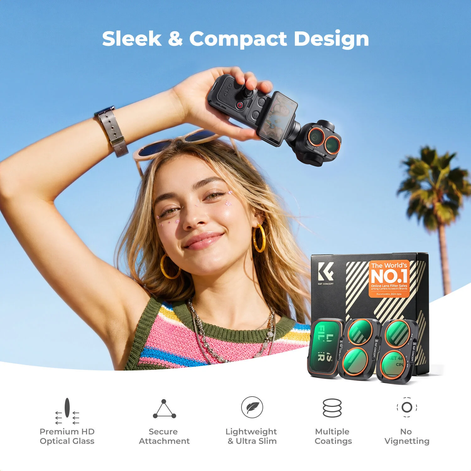 K&F Concept Osmo Pocket 4P Lens ve Filtre Seti - Metal Versiyon