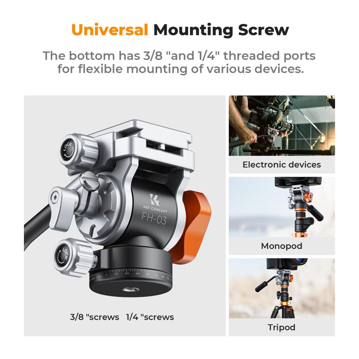 K&F Concept Profesyonel Video Tripod Başlığı
