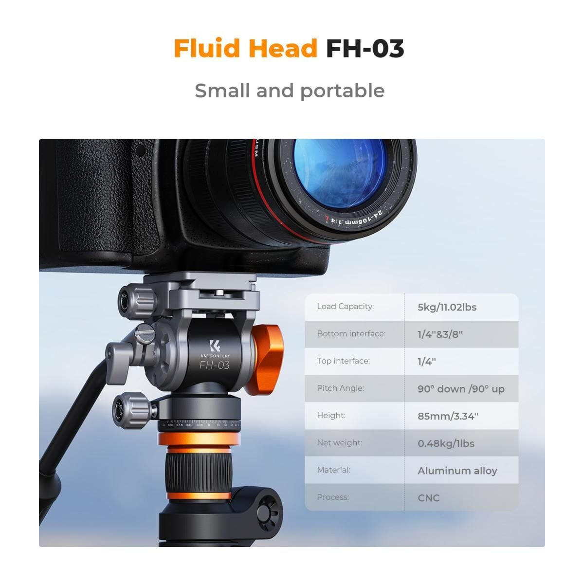 K&F Concept Profesyonel Video Tripod Başlığı