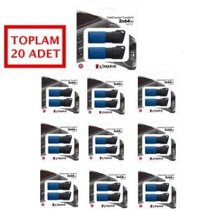 Kingston 64GB DataTraveler USB Flaş Bellek 20 Adet (10 Çift)