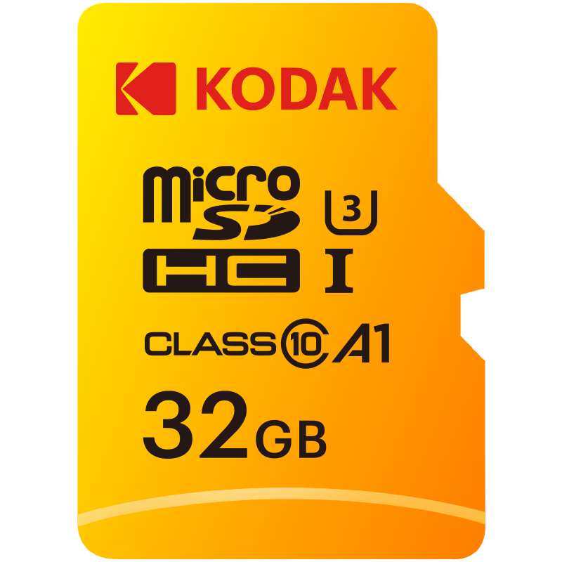 KODAK 32GB UHS-I U3/V30/A1 Micro SD Hafıza Kartı + Adaptör (Sarı)