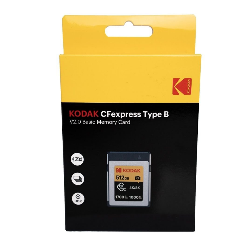 Kodak 512GB CF Express Type B 2.0 Hafıza Kartı (1700MB/s - 1000MB/s)