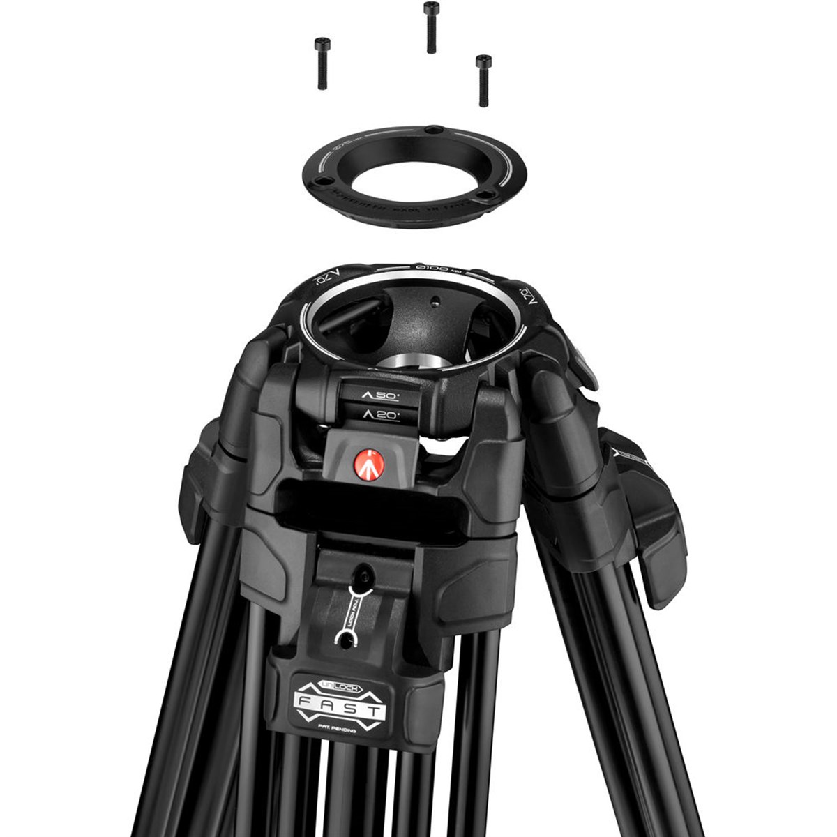 Manfrotto 608 Nitrotech Fluid Head with 645 Fast Twin Aluminum Tripod System and Bag (MVK608TWINFA)