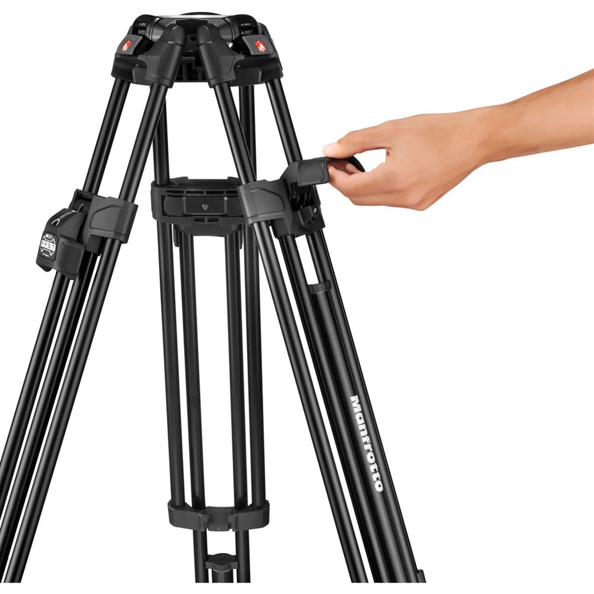 Manfrotto 608 Nitrotech Fluid Head with 645 Fast Twin Aluminum Tripod System and Bag (MVK608TWINFA)