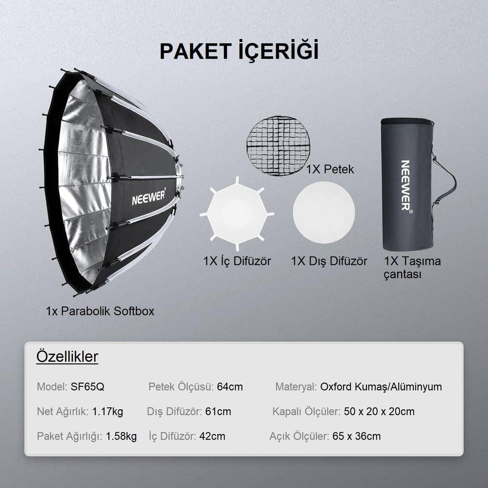 NEEWER 65cm Parabolic Softbox