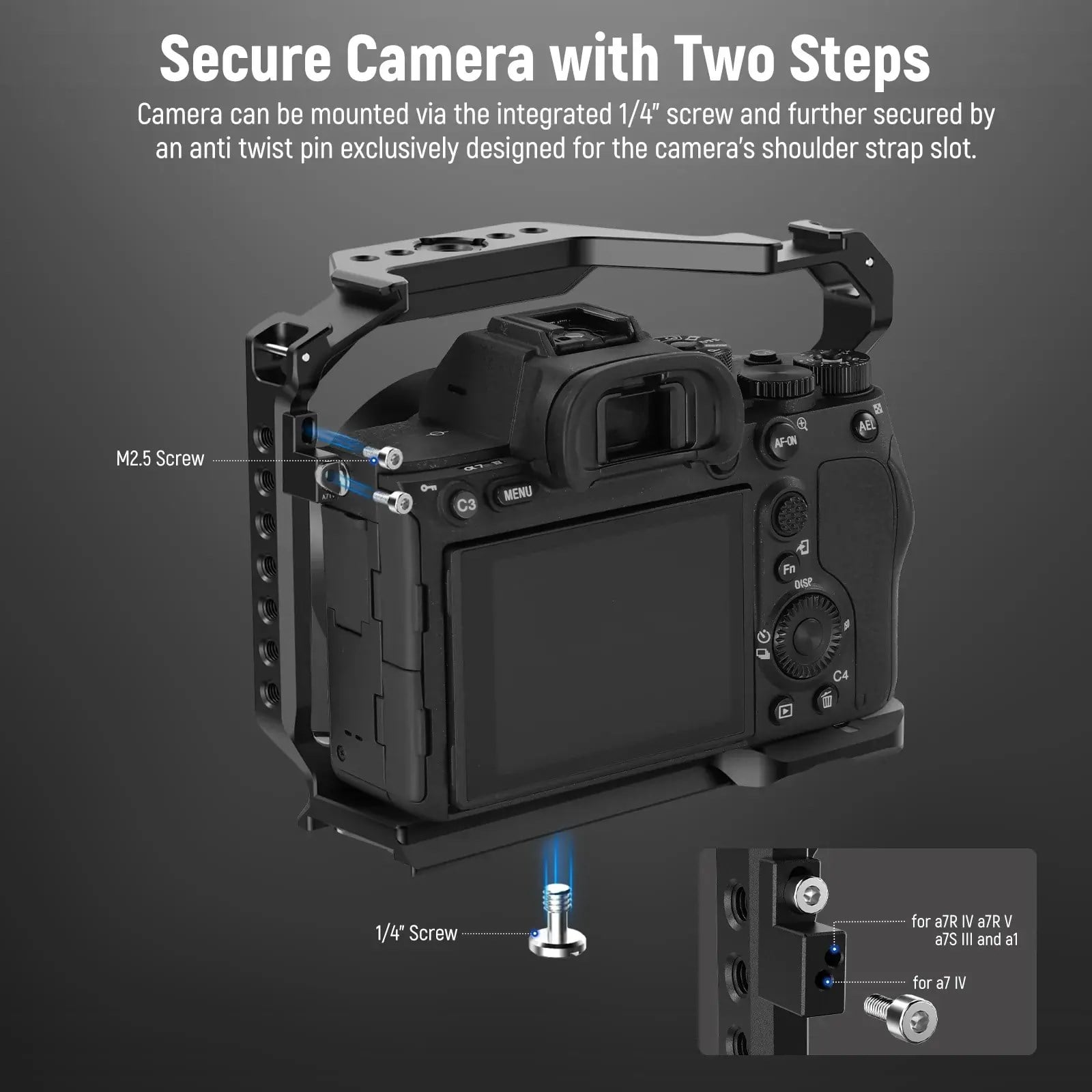 Neewer CA004 Sony A7 IV / A 7R V / A 7S III / A1 Uyumlu Kamera Kafesi