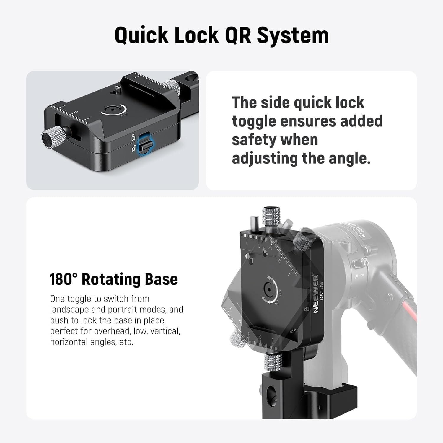 NEEWER CA108 DJI Ronin RS2 / RS3 / RS4 için Dikey  Hızlı Değiştirme Plakası