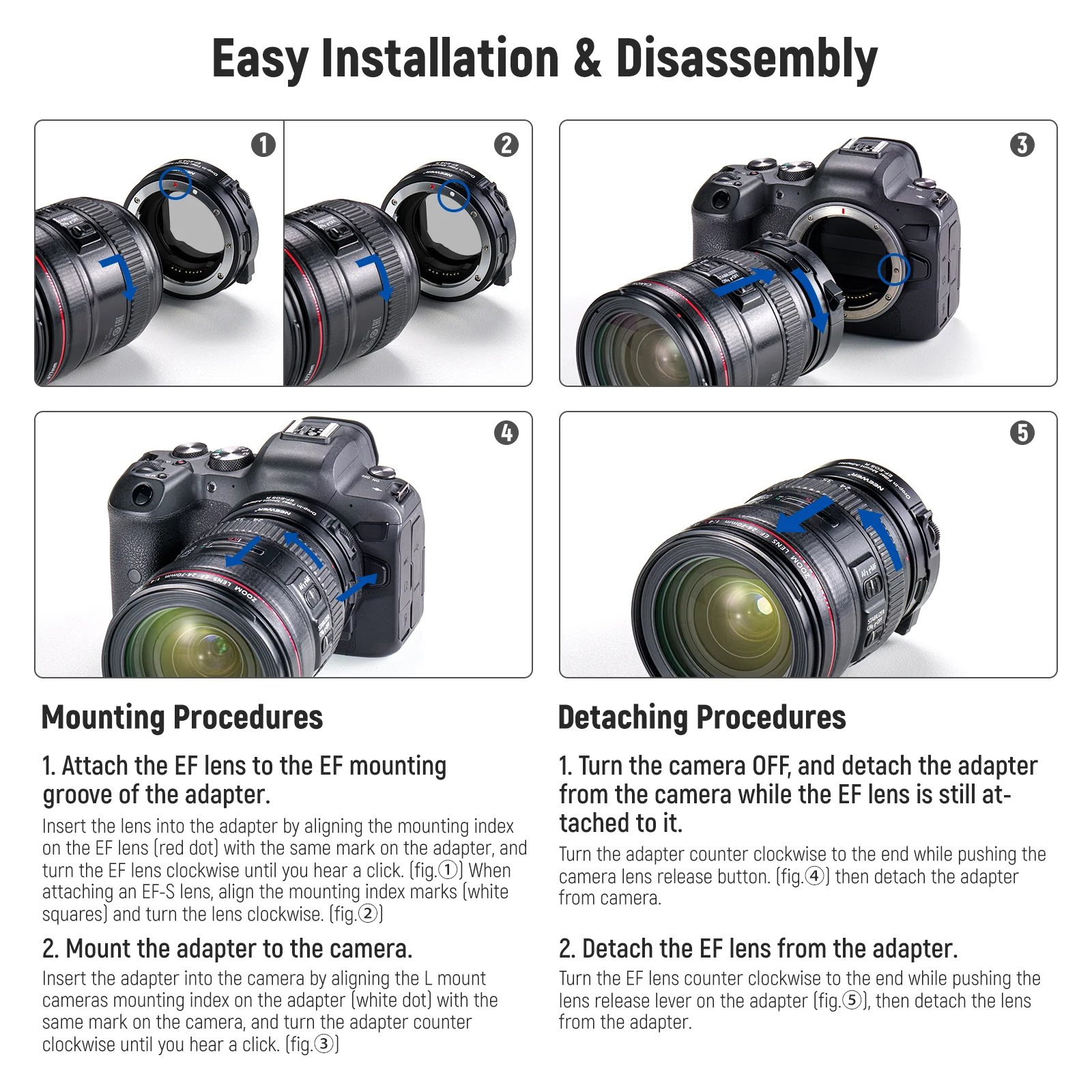 Neewer EF-EOSR CANON EF - RF AF Lens Adaptörü