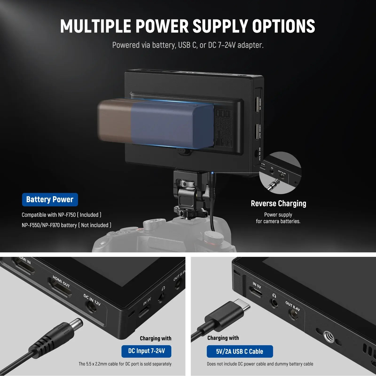 Neewer F500 Pro 5.5'' 2000 Nits 4K HDMI Dokunmatik Kamera Monitörü