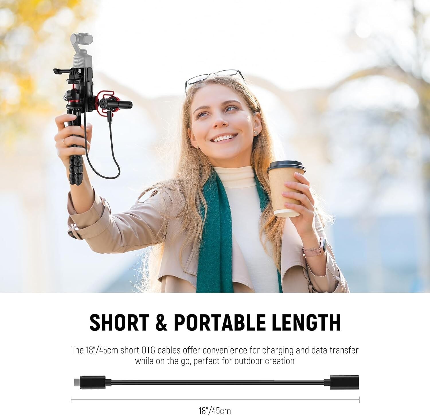 NEEWER LM7 2'li OTG Adaptör Kablo Seti USB-C / iOS