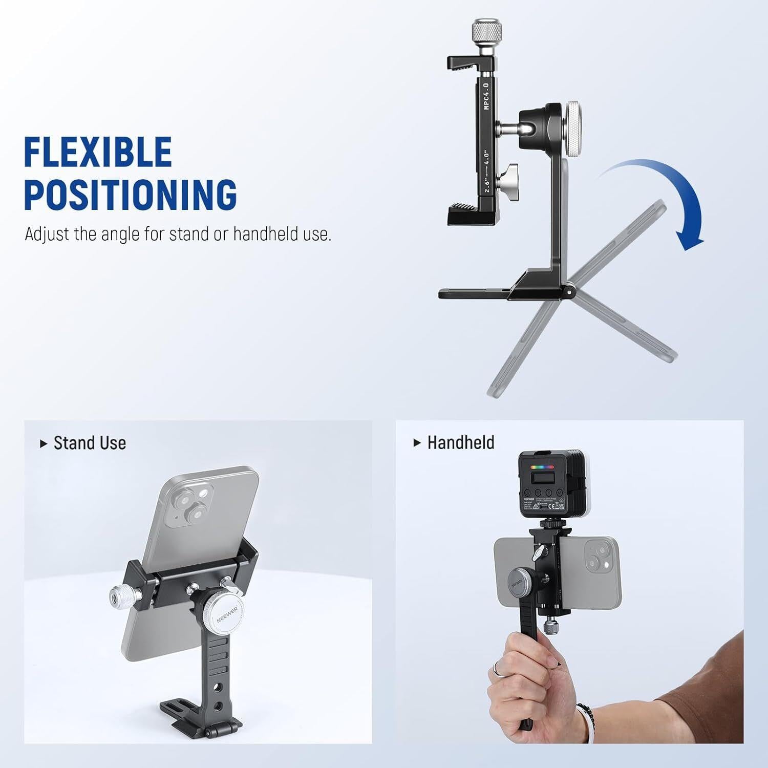 NEEWER PA002 Alüminyum Alaşımlı Döndürülebilir Akıllı Telefon Tripod Adaptörü