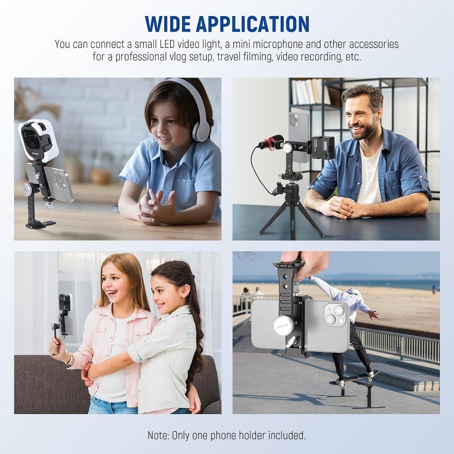 NEEWER PA002 Alüminyum Alaşımlı Döndürülebilir Akıllı Telefon Tripod Adaptörü