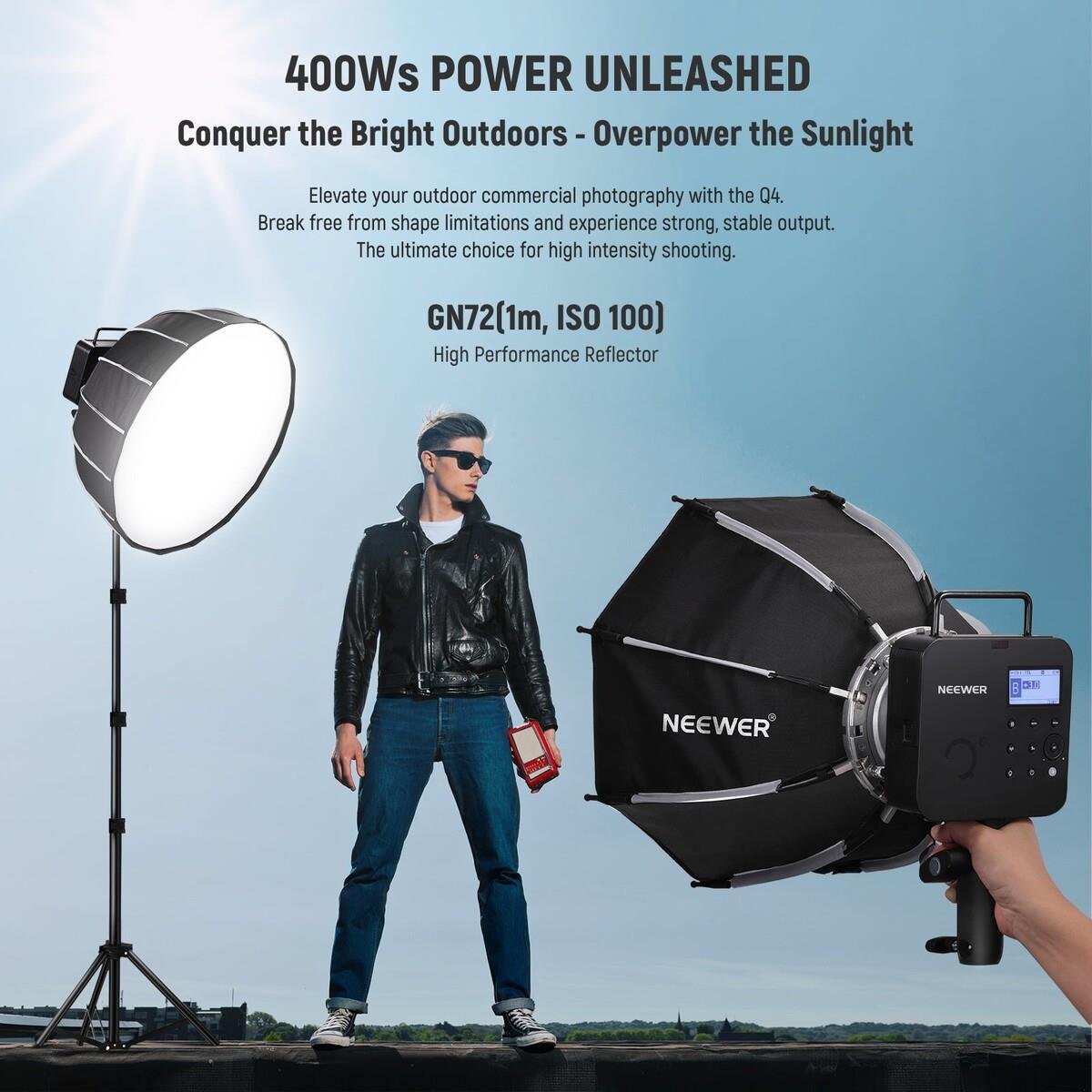 Neewer Q4 400Ws 2.4G TTL Akülü Paraflaş (Nikon)