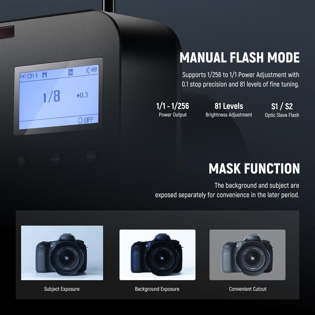 Neewer Q4 400Ws 2.4G TTL Akülü Paraflaş (Nikon)