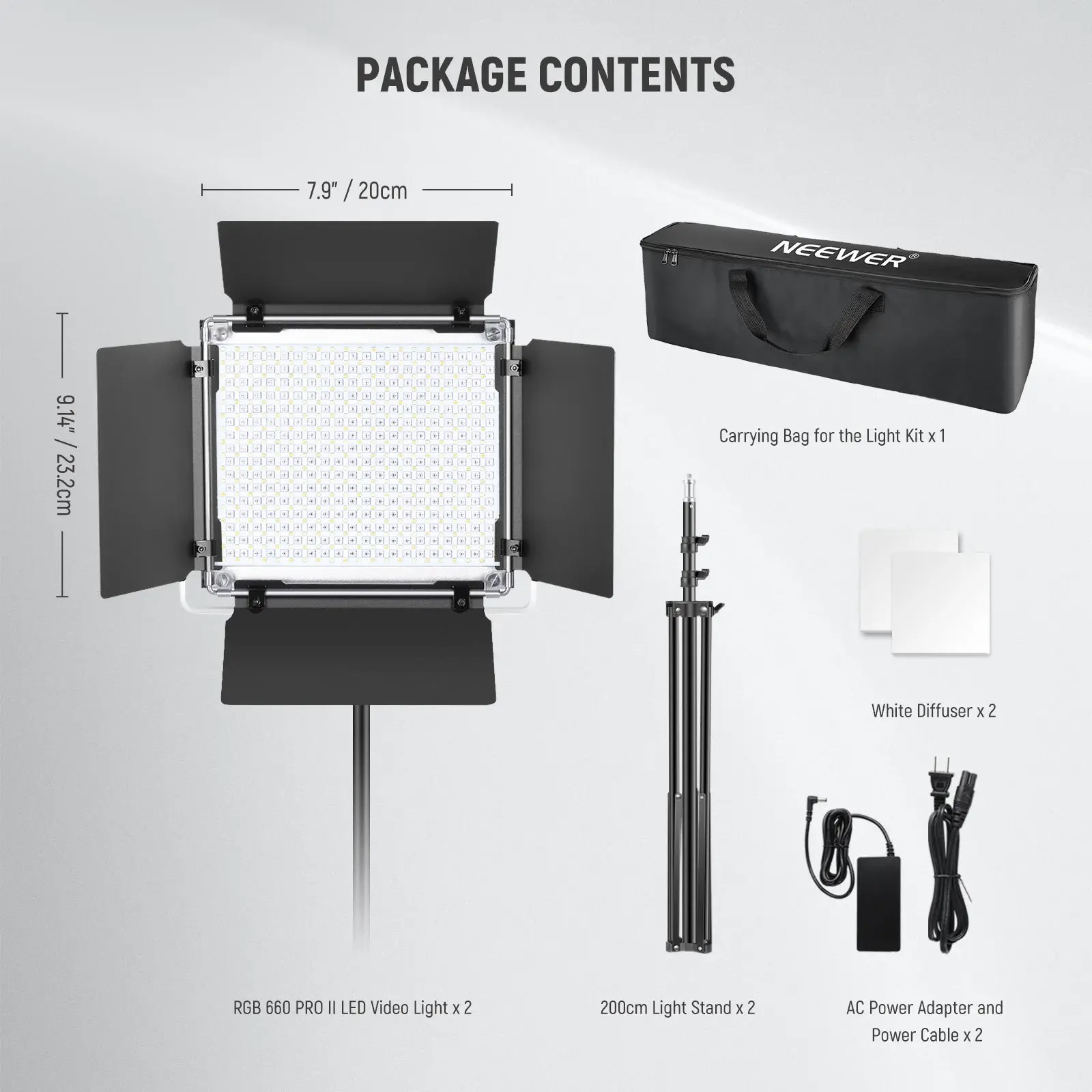Neewer RGB660 Pro II RGB LED Video Işık Seti (2'li İkili Set)