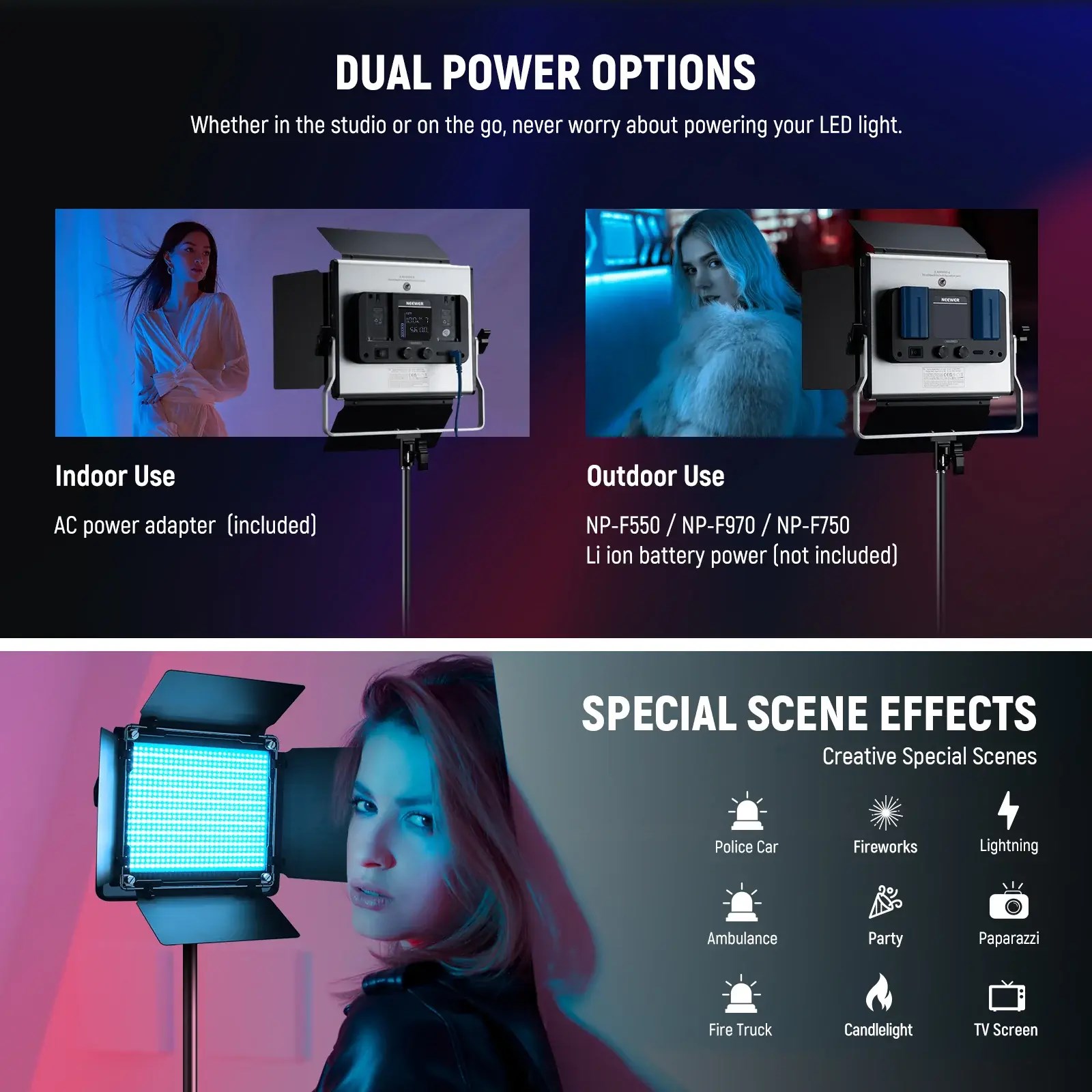 Neewer RGB660 Pro II RGB LED Video Işık Seti (2'li İkili Set)