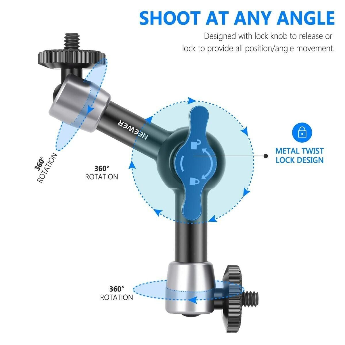Neewer ST-15 5.9'' 15cm  1/4'' Vidalı Magic Arm