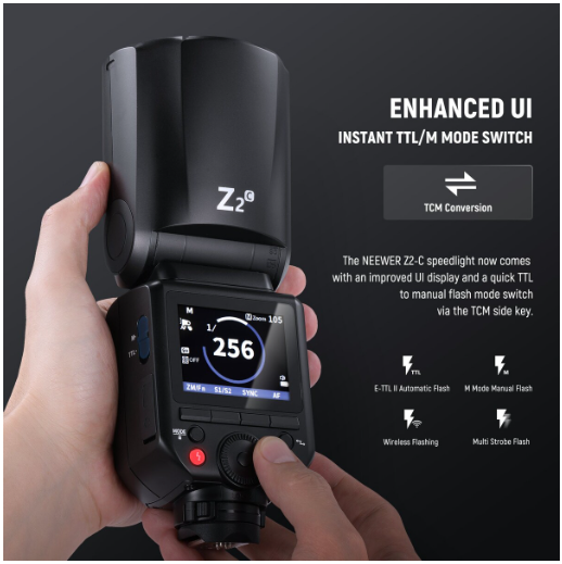 Neewer Z2-C Yuvarlak Başlıklı Bataryalı Tepe Flaşı (Canon)