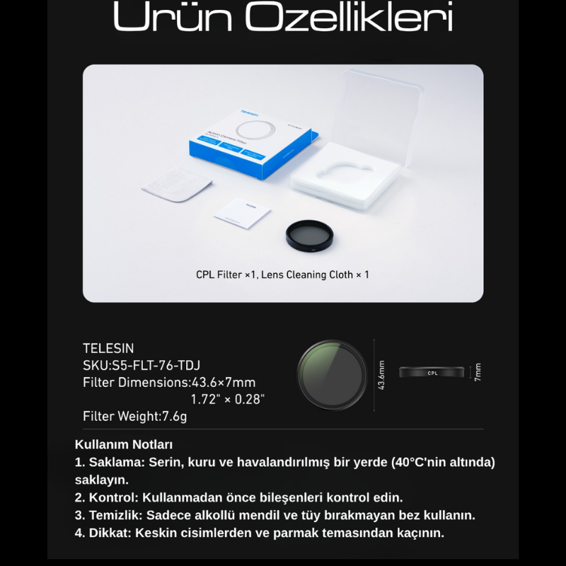 Osmo Action 6 için CPL Filtre
