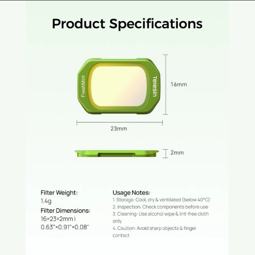 Osmo Pocket 4 FreshMint Filtresi