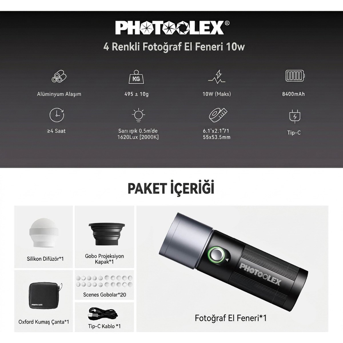 PHOTOOLEX 10W Video Spot Işığı - 10W4C