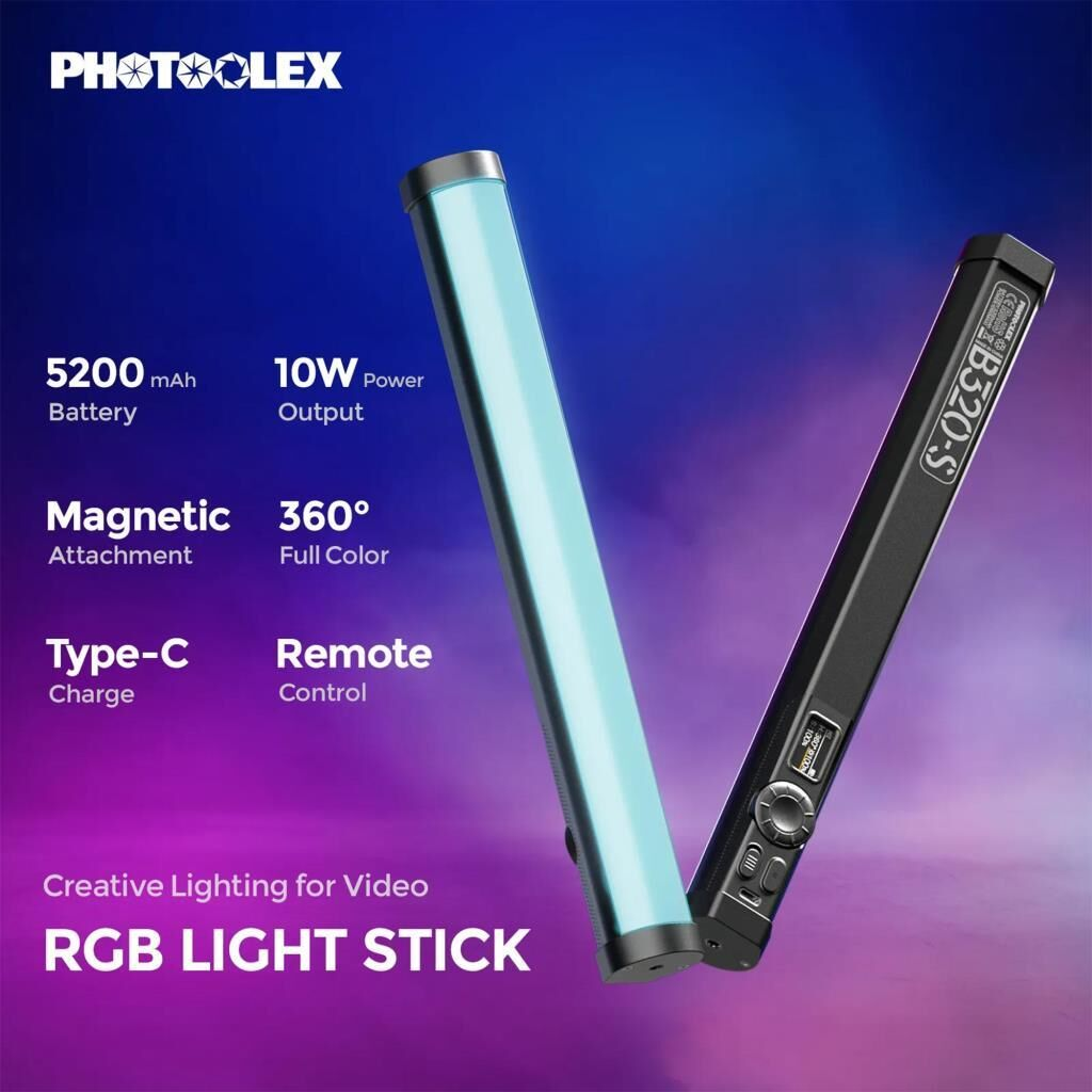 Photoolex B320S RGB Manyetik LED Tube Light - B320