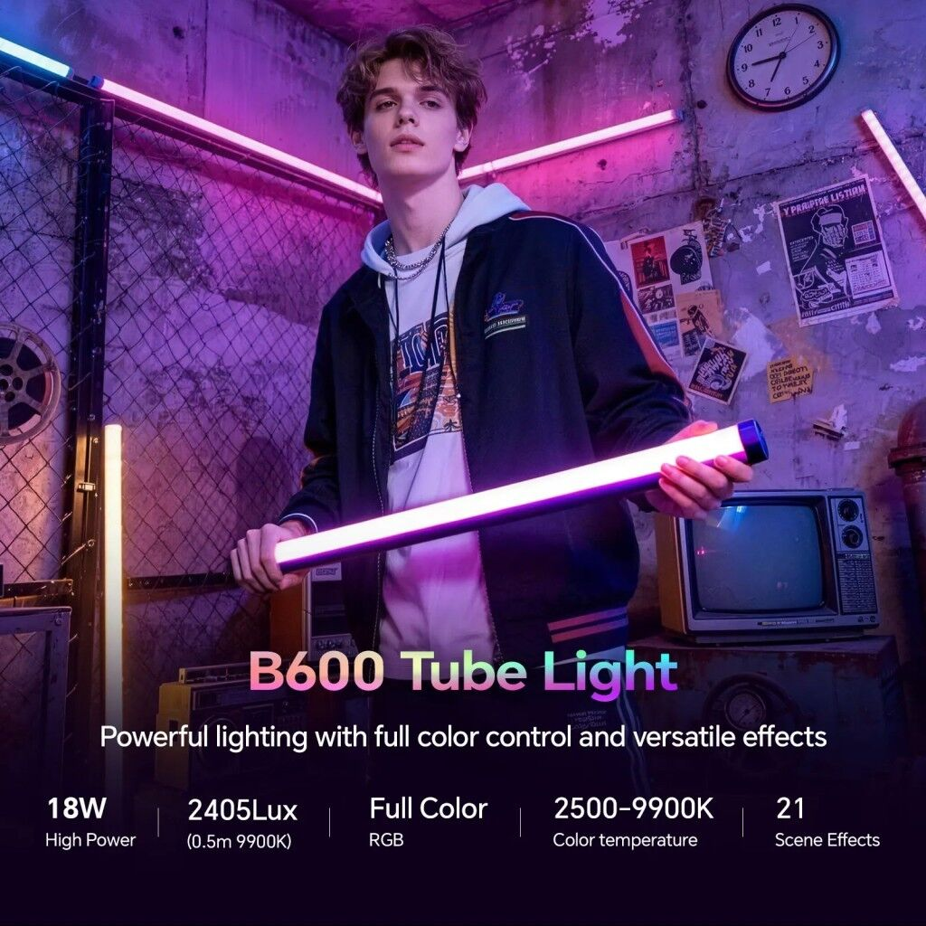 Photoolex B600 60 cm 18.5W APP Kontrollü RGB Tube LED Işık - LS-157-PL