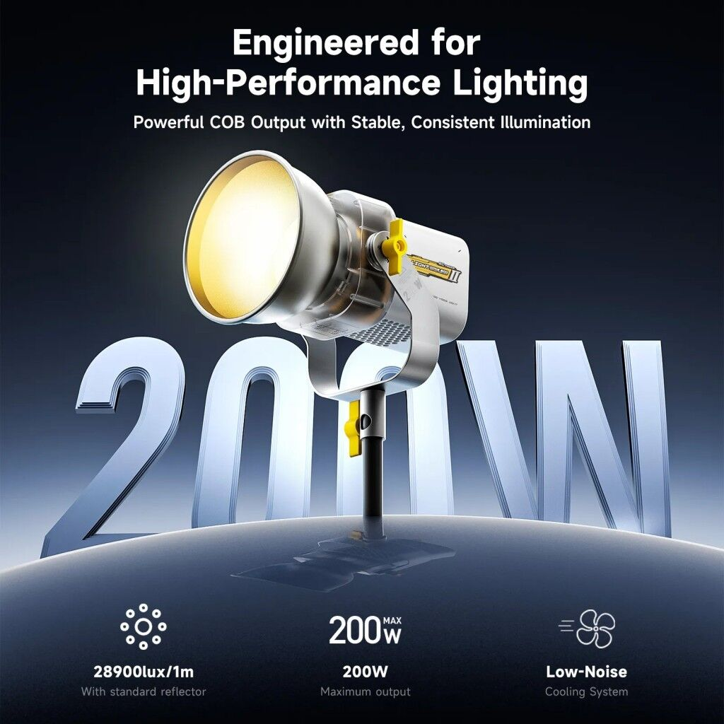 Photoolex LIGHT CONE II 200W COB APP Kontrollü Profesyonel Stüdyo Video Işığı - LS-196-03