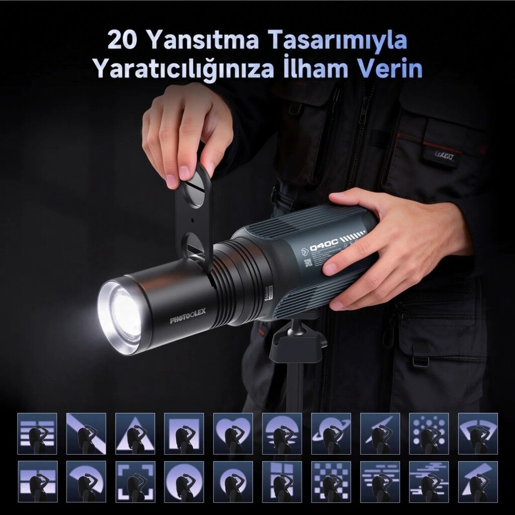Photoolex Quantum Zoom Gobo Projektör III Işık Efekti Aparatı - PH-314-PL